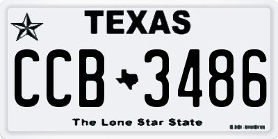 TX license plate CCB3486
