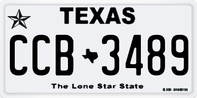 TX license plate CCB3489