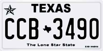 TX license plate CCB3490