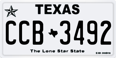 TX license plate CCB3492