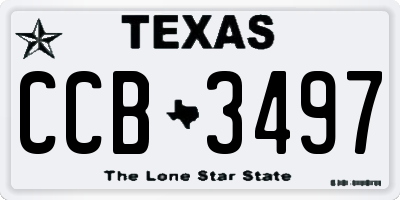 TX license plate CCB3497