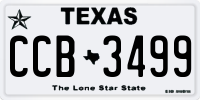 TX license plate CCB3499