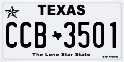 TX license plate CCB3501