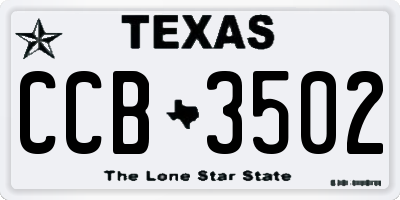 TX license plate CCB3502