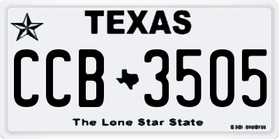TX license plate CCB3505
