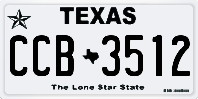 TX license plate CCB3512