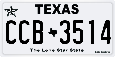 TX license plate CCB3514