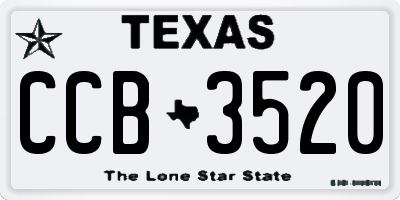 TX license plate CCB3520
