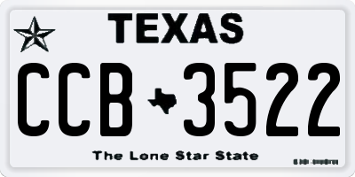TX license plate CCB3522