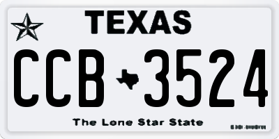 TX license plate CCB3524