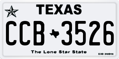 TX license plate CCB3526