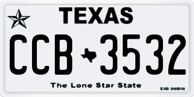 TX license plate CCB3532