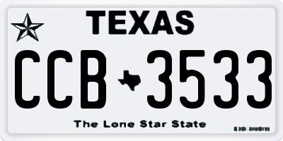 TX license plate CCB3533
