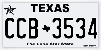 TX license plate CCB3534