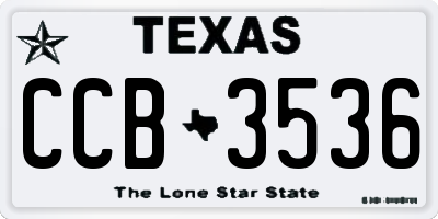 TX license plate CCB3536