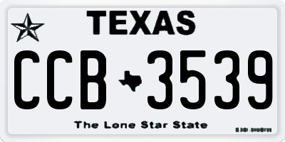 TX license plate CCB3539