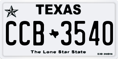 TX license plate CCB3540