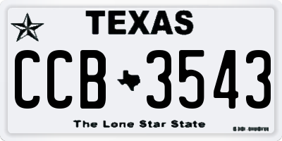 TX license plate CCB3543