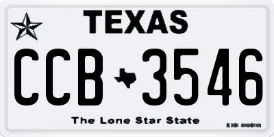 TX license plate CCB3546