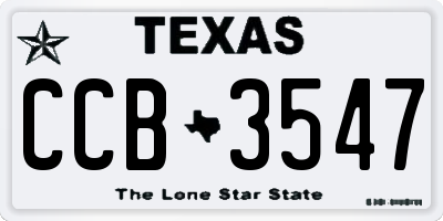 TX license plate CCB3547