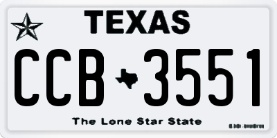 TX license plate CCB3551