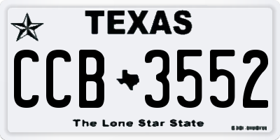 TX license plate CCB3552