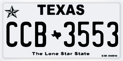 TX license plate CCB3553