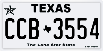 TX license plate CCB3554