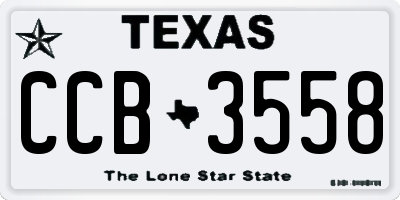 TX license plate CCB3558