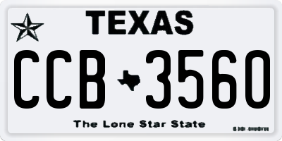 TX license plate CCB3560