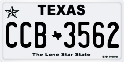 TX license plate CCB3562