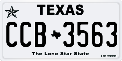 TX license plate CCB3563