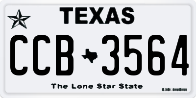 TX license plate CCB3564