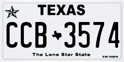 TX license plate CCB3574