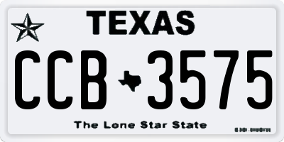 TX license plate CCB3575