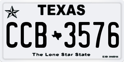 TX license plate CCB3576