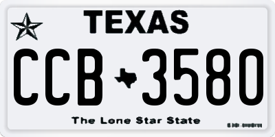 TX license plate CCB3580