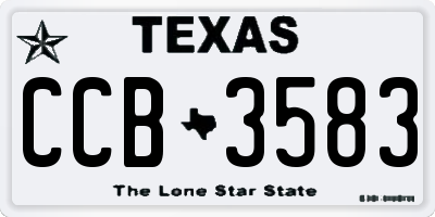 TX license plate CCB3583