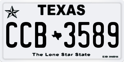 TX license plate CCB3589