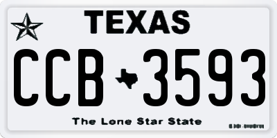 TX license plate CCB3593