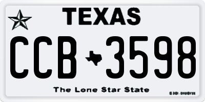 TX license plate CCB3598