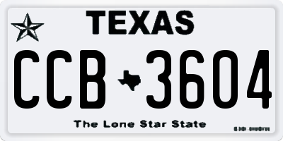 TX license plate CCB3604