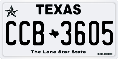TX license plate CCB3605