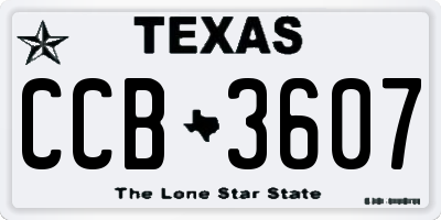 TX license plate CCB3607