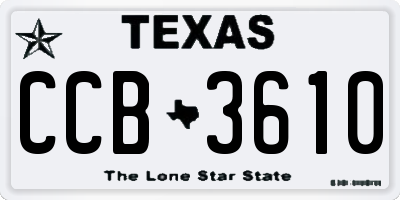 TX license plate CCB3610