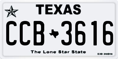 TX license plate CCB3616