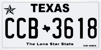 TX license plate CCB3618