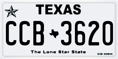 TX license plate CCB3620