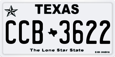TX license plate CCB3622