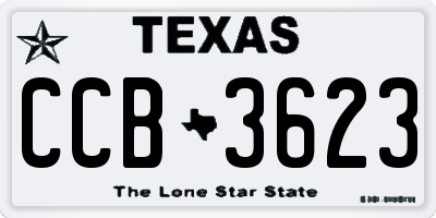 TX license plate CCB3623